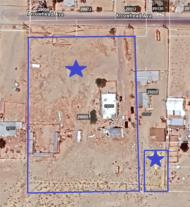 29095 Arrowhead Ave, Barstow, CA 92311 - map / location featuring property boundaries highlighted