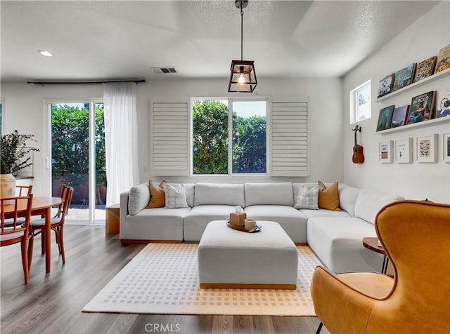 205 W Sparkleberry Ave, Orange, CA 92865 - living area featuring wood finished floors and recessed lighting