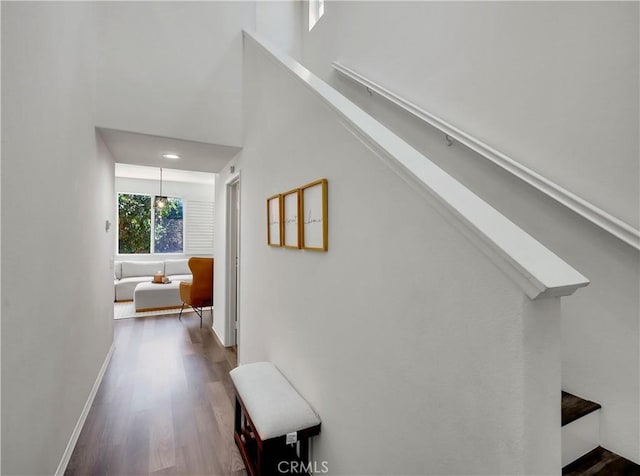 205 W Sparkleberry Ave, Orange, CA 92865 - corridor with dark wood-style floors and baseboards