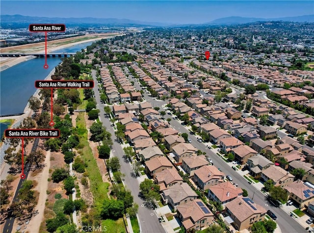 205 W Sparkleberry Ave, Orange, CA 92865 - aerial view of residential area featuring a water and mountain view