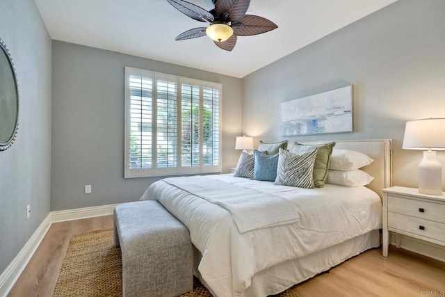 9263 Regents Rd Unit B106, La Jolla, CA 92037 - bedroom with light wood-type flooring and a ceiling fan
