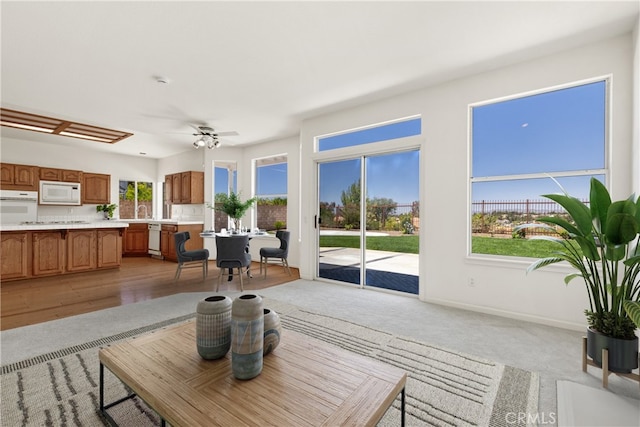 31794 Corte Rosario, Temecula, CA 92592 - living area with light colored carpet and ceiling fan
