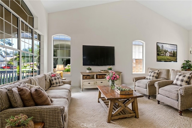 31794 Corte Rosario, Temecula, CA 92592 - living area with high vaulted ceiling and light colored carpet