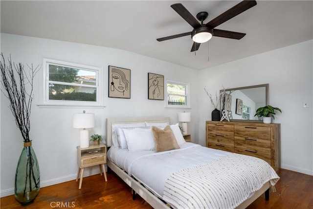 8150 Ocean View Ave, Whittier, CA 90602 - bedroom featuring wood finished floors and a ceiling fan