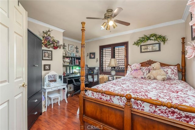 2252 Verbena Ave, Upland, CA 91784 - bedroom with crown molding and wood finished floors