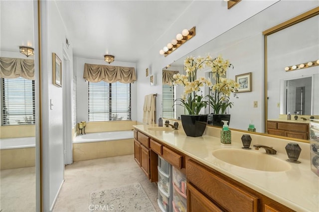 2252 Verbena Ave, Upland, CA 91784 - bathroom with a bath and double vanity