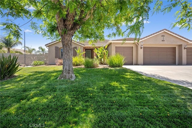19205 Sterling Hill Ln, Perris, CA 92570 - ranch-style house featuring stucco siding, a garage, and driveway