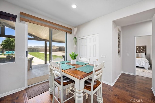 19205 Sterling Hill Ln, Perris, CA 92570 - dining room featuring dark wood-style flooring and recessed lighting