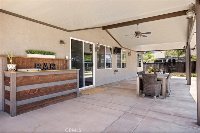 19205 Sterling Hill Ln, Perris, CA 92570 - view of patio with ceiling fan and outdoor dining area