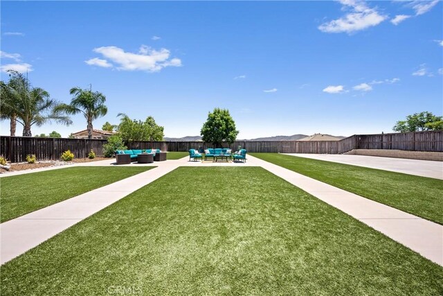 19205 Sterling Hill Ln, Perris, CA 92570 - fenced backyard with outdoor lounge area