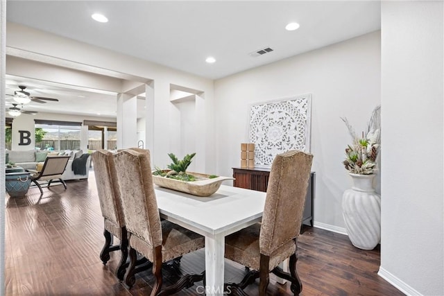 19205 Sterling Hill Ln, Perris, CA 92570 - dining area featuring dark wood-style floors and recessed lighting