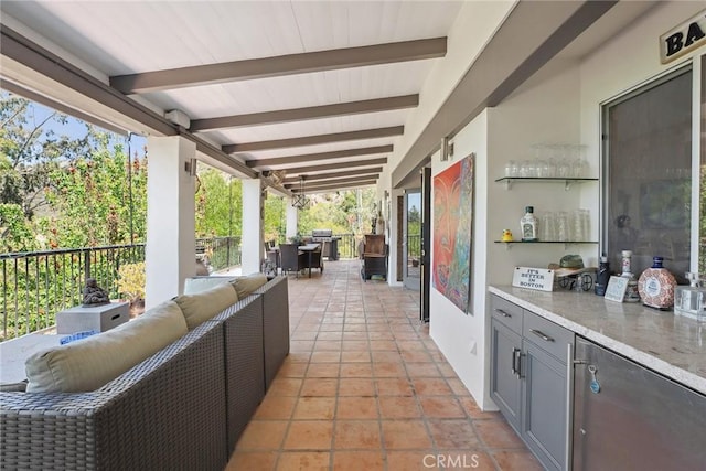 24311 Sylvan Glen Rd, Calabasas, CA 91302 - view of patio / terrace with outdoor lounge area, outdoor dining space, and a grill