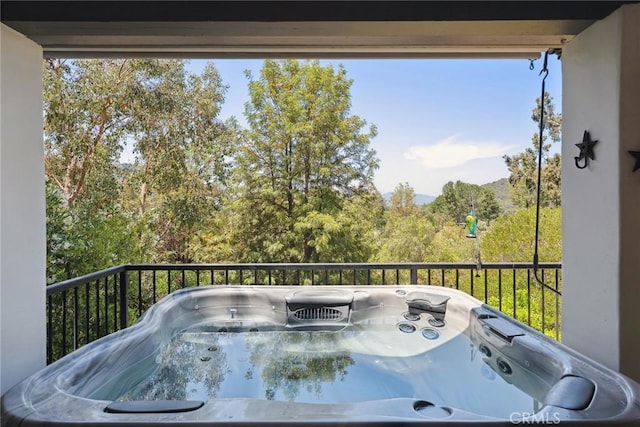 24311 Sylvan Glen Rd, Calabasas, CA 91302 - deck featuring a hot tub
