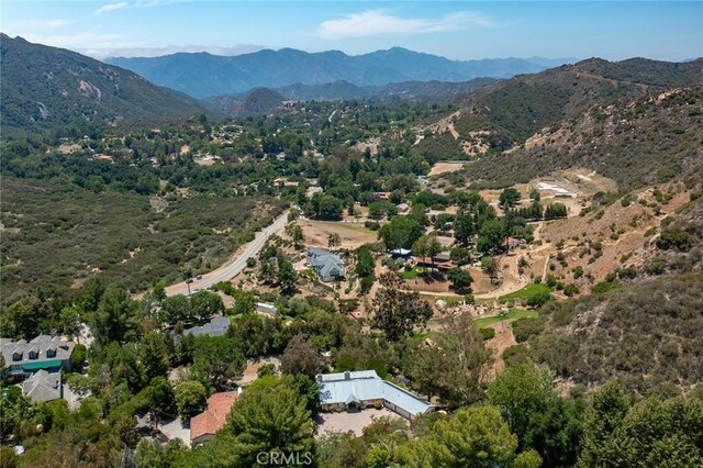 24311 Sylvan Glen Rd, Calabasas, CA 91302 - aerial view of property and surrounding area featuring a mountain backdrop