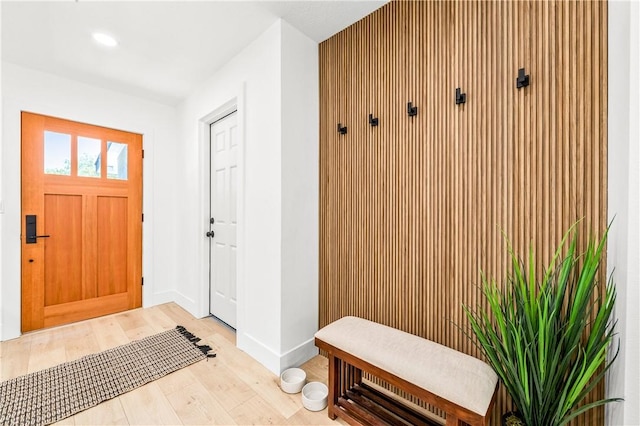 6816 E Driscoll St, Long Beach, CA 90815 - mudroom with light wood finished floors and recessed lighting