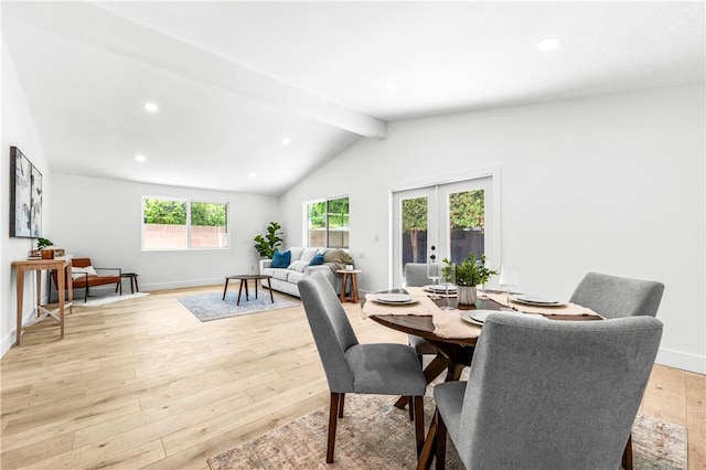 6816 E Driscoll St, Long Beach, CA 90815 - dining area featuring light wood finished floors, recessed lighting, and french doors