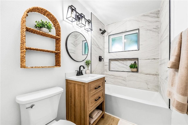 6816 E Driscoll St, Long Beach, CA 90815 - bathroom with vanity, bathing tub / shower combination, and wood finished floors