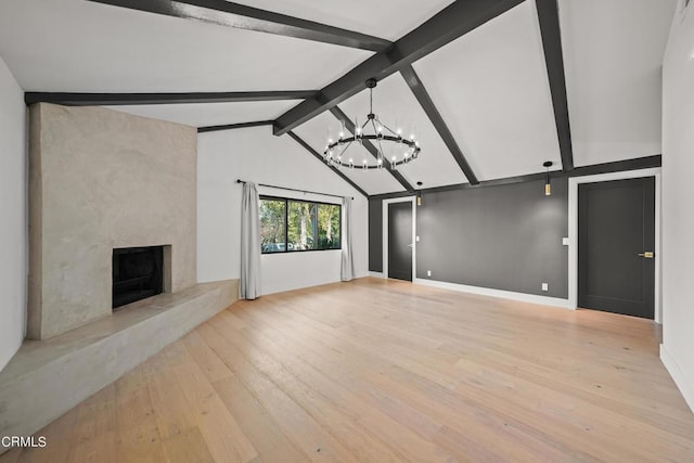 9518 Forbes Ave, Northridge, CA 91343 - unfurnished living room featuring a chandelier, a premium fireplace, and wood finished floors