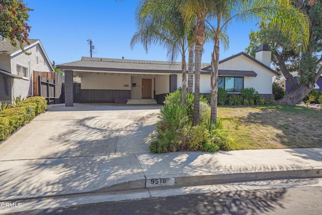 9518 Forbes Ave, Northridge, CA 91343 - ranch-style home featuring driveway and a chimney