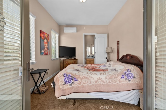 13812 Breeders Cup Dr, Rancho Cucamonga, CA 91739 - carpeted bedroom with a wall mounted AC and ensuite bath