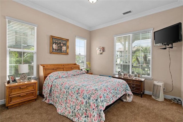 13812 Breeders Cup Dr, Rancho Cucamonga, CA 91739 - bedroom with crown molding and light carpet