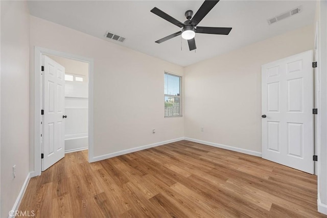 326 Water St, Bakersfield, CA 93305 - unfurnished bedroom featuring light wood finished floors and ceiling fan