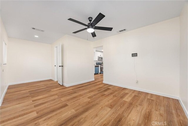 326 Water St, Bakersfield, CA 93305 - spare room featuring ceiling fan and light wood finished floors