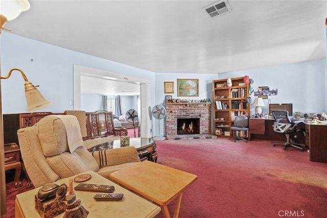 1002 N Iroquois Ave, Anaheim, CA 92801 - living area featuring carpet flooring and a fireplace