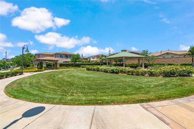13246 Baxter Springs Dr, Rancho Cucamonga, CA 91739 - view of community featuring a gazebo, a lawn, and a residential view