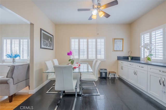 15053 Sherman Way Unit A, Van Nuys, CA 91405 - dining room with ceiling fan and baseboards
