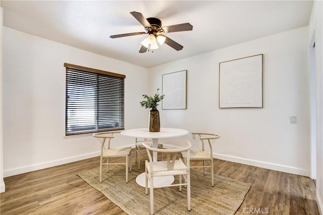 27218 Monk St, Menifee, CA 92586 - dining area featuring wood finished floors and a ceiling fan