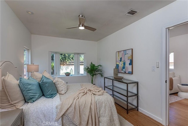 624 S Reese Pl, Burbank, CA 91506 - bedroom featuring wood finished floors and a ceiling fan