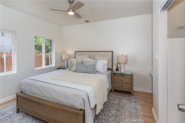624 S Reese Pl, Burbank, CA 91506 - bedroom with light wood-style floors and ceiling fan