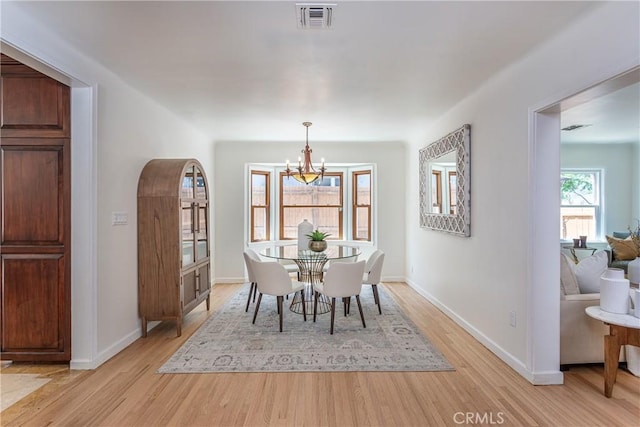 624 S Reese Pl, Burbank, CA 91506 - dining area featuring light wood-type flooring and a chandelier
