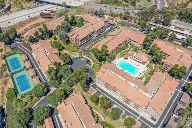 10350 Caminito Cuervo Unit 93, San Diego, CA 92108 - aerial overview of property's location with a pool