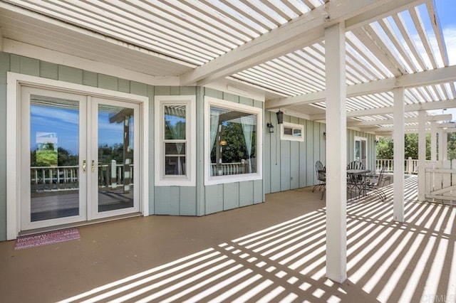 15935 Mac Tan Ln, Valley Center, CA 92082 - view of patio / terrace featuring french doors, a pergola, and outdoor dining area