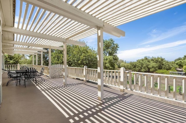 15935 Mac Tan Ln, Valley Center, CA 92082 - view of patio / terrace featuring a pergola, outdoor dining space, and view of scattered trees