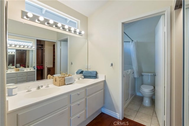 23998 Via Astuto, Murrieta, CA 92562 - full bath with double vanity and a shower with curtain