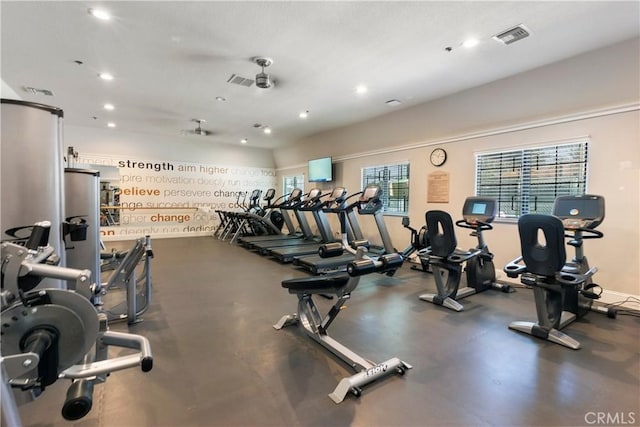 23998 Via Astuto, Murrieta, CA 92562 - exercise room featuring recessed lighting