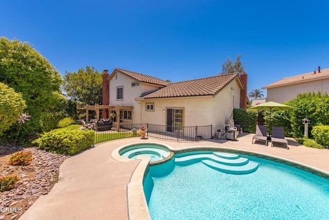 2274 Via Tomas, Camarillo, CA 93010 - view of pool with a pool with connected hot tub, a patio area, and a pergola