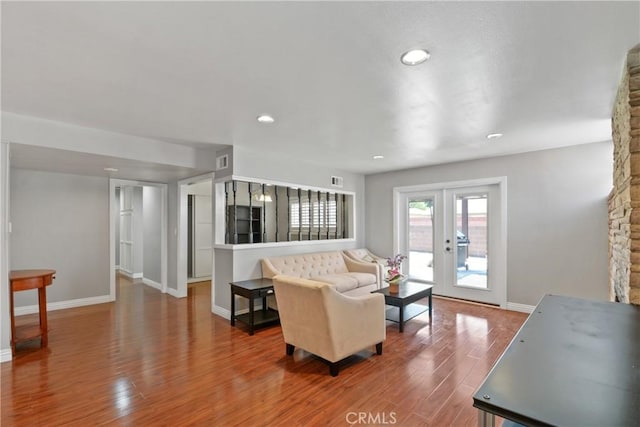 6433 San Marcos Way, Buena Park, CA 90620 - living area featuring wood finished floors, recessed lighting, and french doors