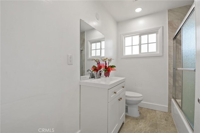 6433 San Marcos Way, Buena Park, CA 90620 - full bathroom featuring vanity, bath / shower combo with glass door, and recessed lighting