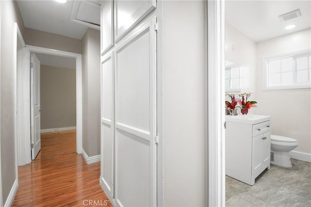 6433 San Marcos Way, Buena Park, CA 90620 - corridor featuring light wood-style flooring and recessed lighting