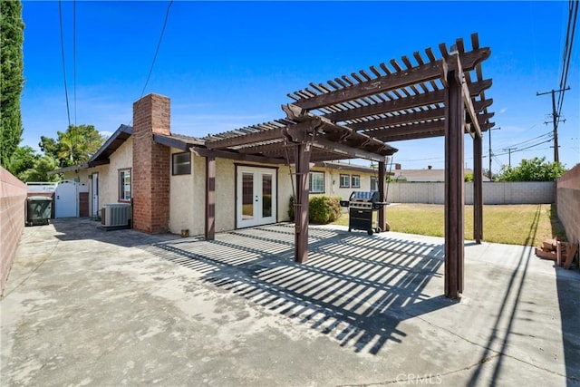 6433 San Marcos Way, Buena Park, CA 90620 - fenced backyard with french doors, a pergola, a patio, and grilling area