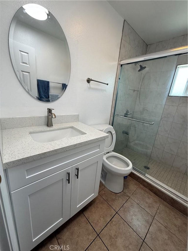 7712 Young Ave, Rosemead, CA 91770 - bathroom featuring vanity, a shower stall, and tile patterned flooring