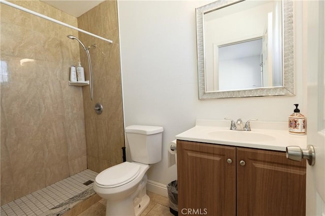 7712 Young Ave, Rosemead, CA 91770 - bathroom with vanity, tiled shower, and tile patterned flooring
