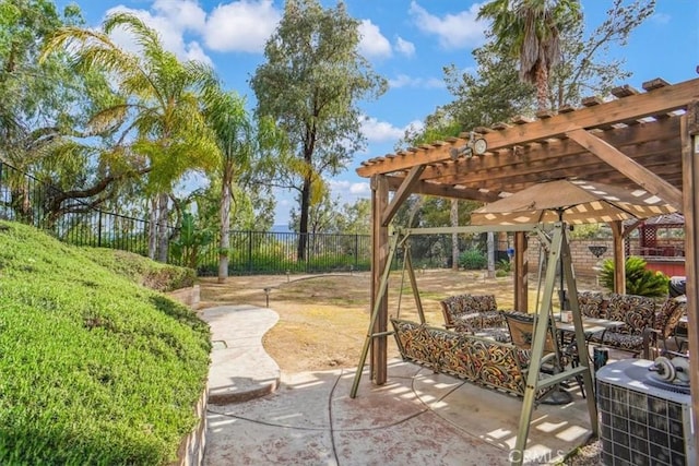 29720 Creekbed Rd, Castaic, CA 91384 - fenced backyard with a pergola and a patio area