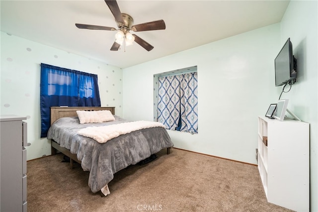 950 E Yale St, Ontario, CA 91764 - bedroom with light carpet and a ceiling fan