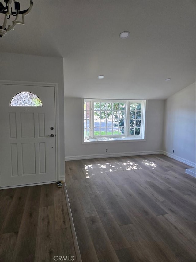 10281 Kings St, Los Alamitos, CA 90720 - entrance foyer featuring wood finished floors, recessed lighting, and a chandelier