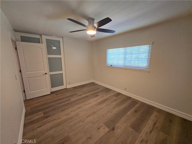 10281 Kings St, Los Alamitos, CA 90720 - unfurnished bedroom with wood finished floors and ceiling fan